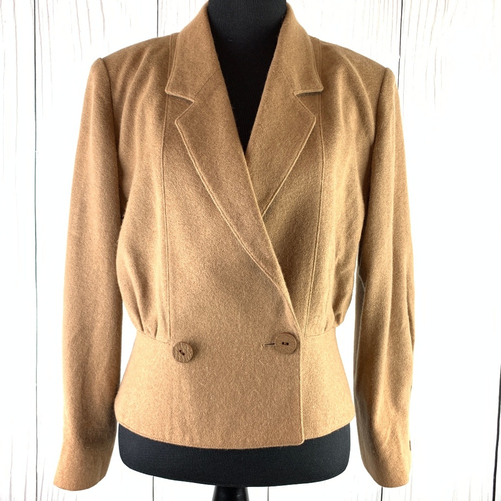 Vintage Lamballe Double Breasted Pleated Blazer